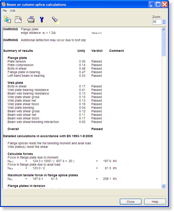 Easy to follow eurocode calculations