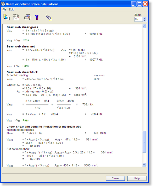 Eurocode calculations